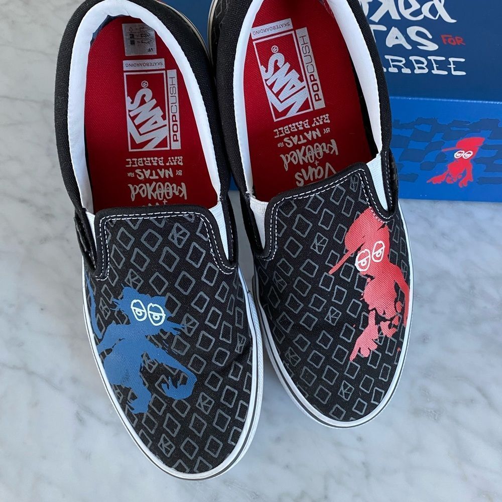 Vans X Krooked Natas Skate Slip On Skateboard Shoes VN0A5FCAAPM MEN'S Size 10 - Picture 2 of 7